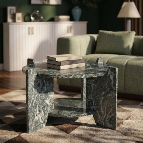 Emory Green Genuine Marble Coffee Table, 1 Piece