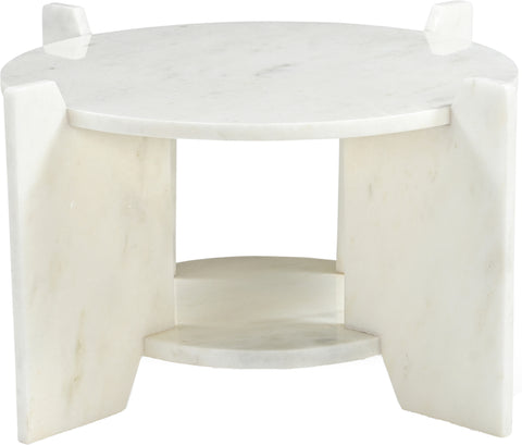 Emory White Genuine Marble Coffee Table, 1 Piece