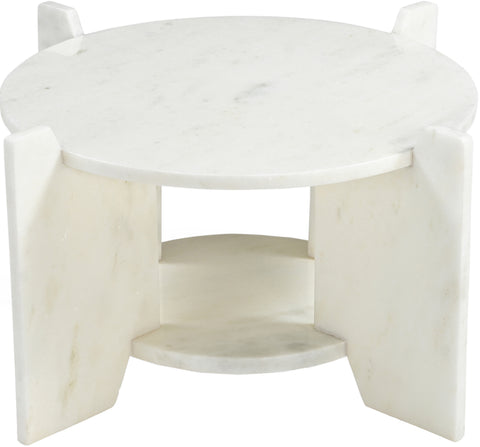 Emory White Genuine Marble Coffee Table, 1 Piece
