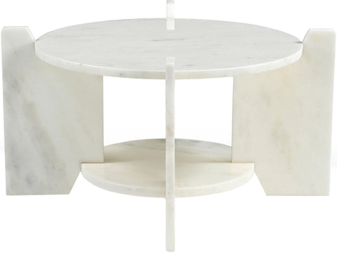 Emory White Genuine Marble Coffee Table, 1 Piece
