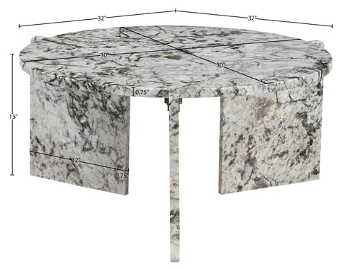 Harper Alaska Genuine Marble Coffee Table, 1 Piece