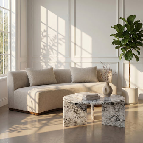 Harper Alaska Genuine Marble Coffee Table, 1 Piece