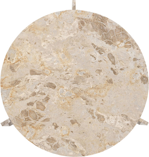 Harper Beige Genuine Marble Coffee Table, 1 Piece