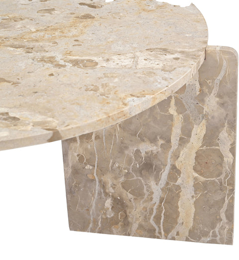 Harper Beige Genuine Marble Coffee Table, 1 Piece