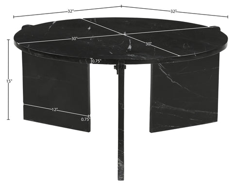 Harper Black Genuine Marble Coffee Table, 1 Piece