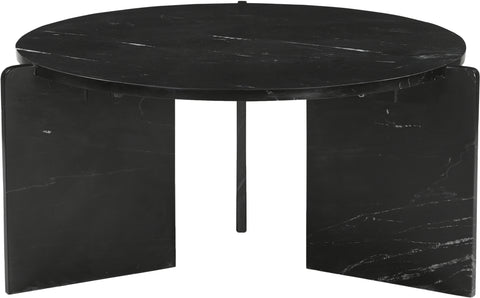 Harper Black Genuine Marble Coffee Table, 1 Piece