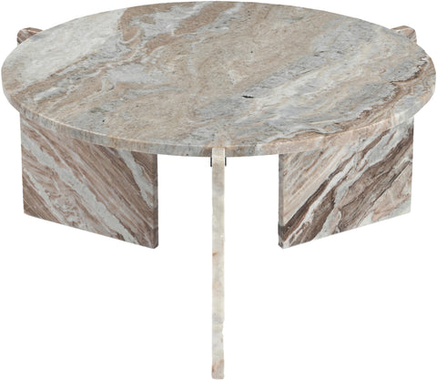 Harper Brown Genuine Marble Coffee Table, 1 Piece