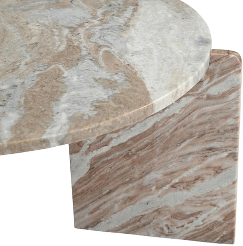 Harper Brown Genuine Marble Coffee Table, 1 Piece