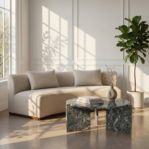 Harper Green Genuine Marble Coffee Table, 1 Piece
