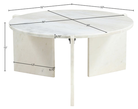 Harper White Genuine Marble Coffee Table, 1 Piece