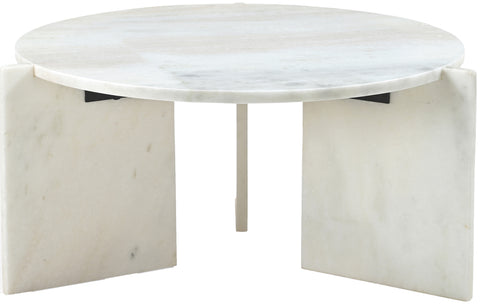 Harper White Genuine Marble Coffee Table, 1 Piece