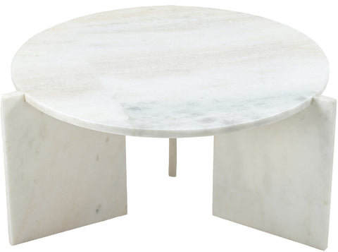 Harper White Genuine Marble Coffee Table, 1 Piece