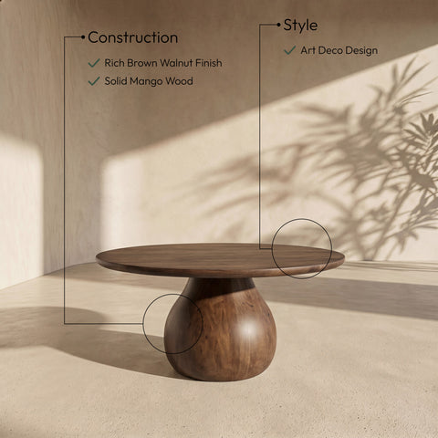 Marlow Brown Mango Wood Coffee Table, 1 Piece