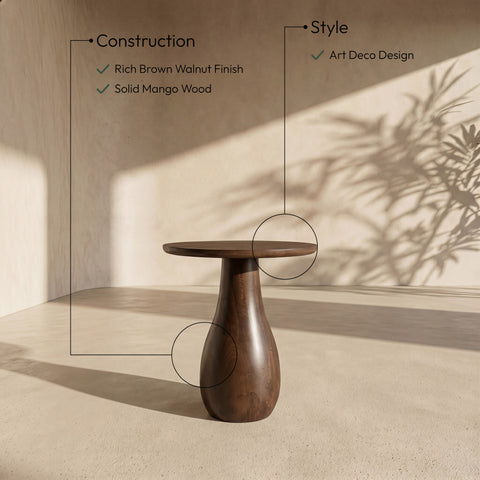 Marlow Brown Mango Wood End Table, 1 Piece
