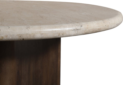 Nola Brown Travertine And Mango Wood Coffee Table, 1 Piece