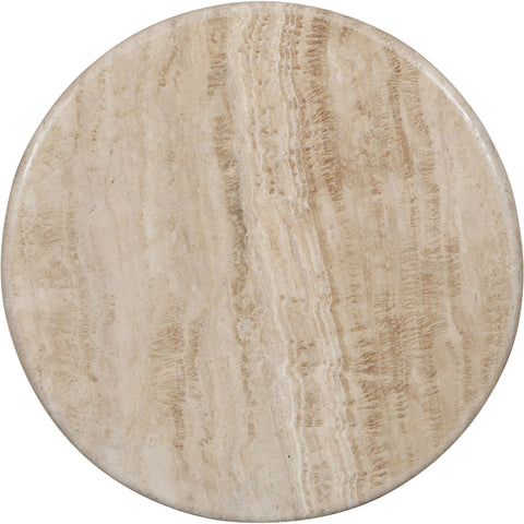 Nola Brown Travertine And Mango Wood End Table, 1 Piece