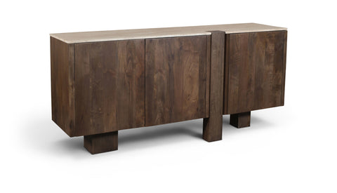 Nola Brown Travertine And Mango Wood Sideboard / Buffet, 1 Piece