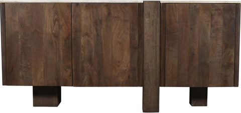 Nola Brown Travertine And Mango Wood Sideboard / Buffet, 1 Piece