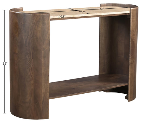 Rowan Brown Travertine And Mango Wood Console Table, 1 Piece