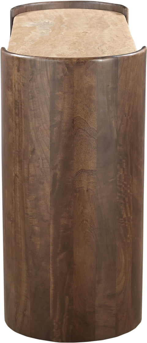Rowan Brown Travertine And Mango Wood Console Table, 1 Piece