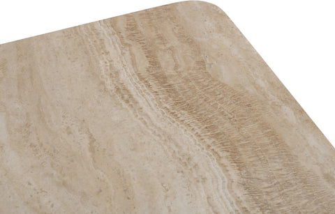 Yara Brown Travertine And Mango Wood Coffee Table, 1 Piece