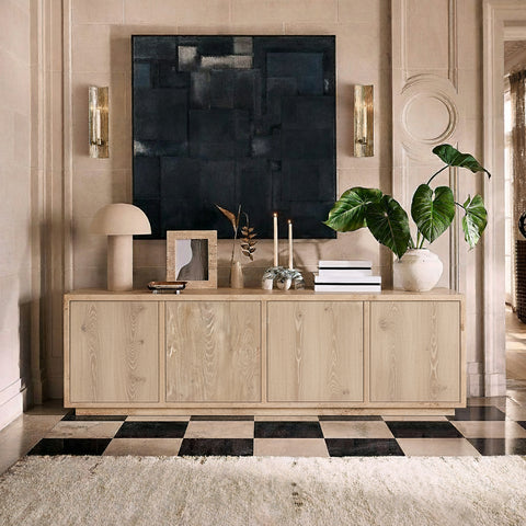 Blaire Natural Burl Wood Sideboard / Buffet, 1 Piece (Style 2)
