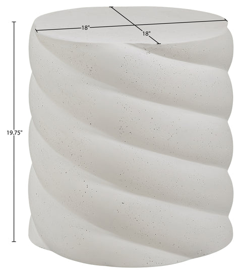 Yara Cream Concrete Indoor / Outdoor End / Side Table, 1 Piece
