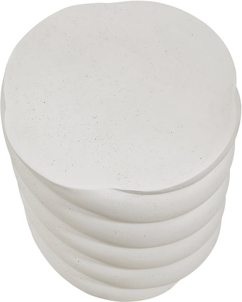 Yara Cream Concrete Indoor / Outdoor End / Side Table, 1 Piece
