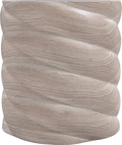Yara Travertine Concrete Indoor / Outdoor End / Side Table, 1 Piece