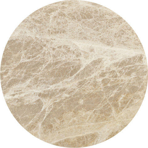 Sage Beige / Brown Genuine Marble And Mango Wood Coffee Table, 1 Piece