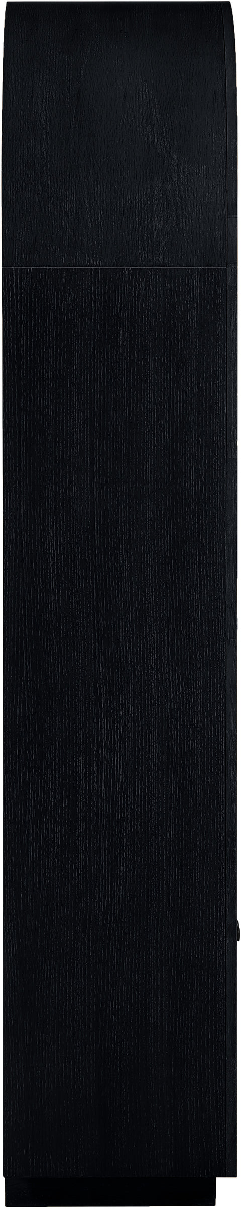 Selene Black Natural Cane And Solid Wood Bookcase, 1 Piece