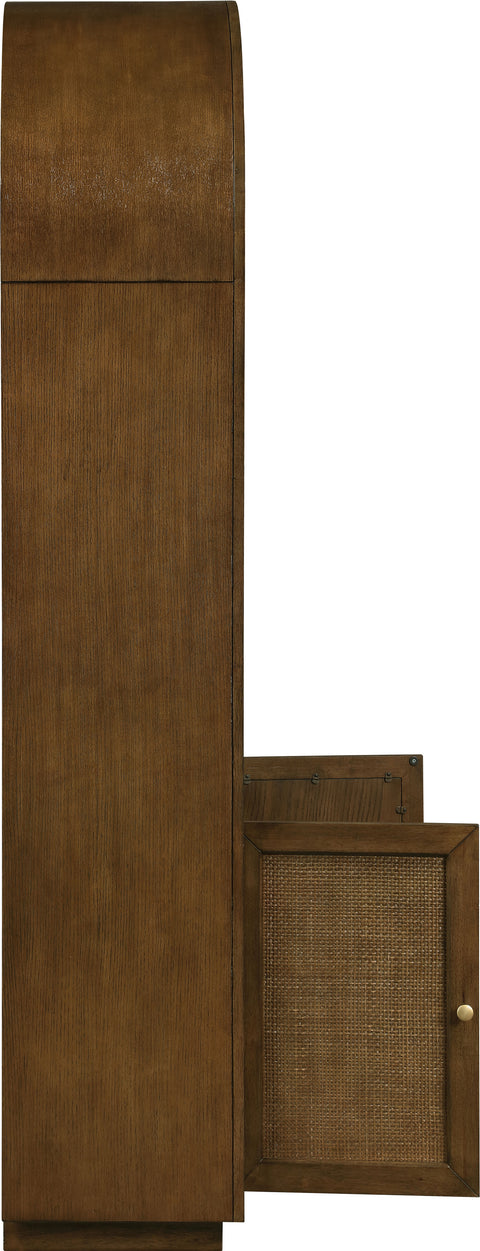 Selene Brown Natural Cane And Solid Wood Bookcase, 1 Piece