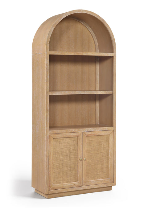 Selene Natural Natural Cane And Solid Wood Bookcase, 1 Piece