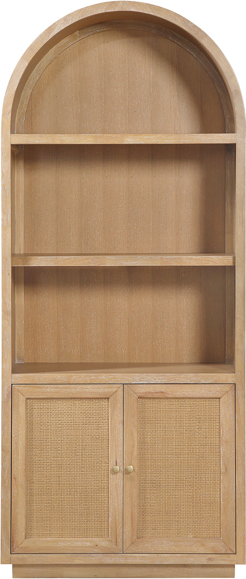 Selene Natural Natural Cane And Solid Wood Bookcase, 1 Piece