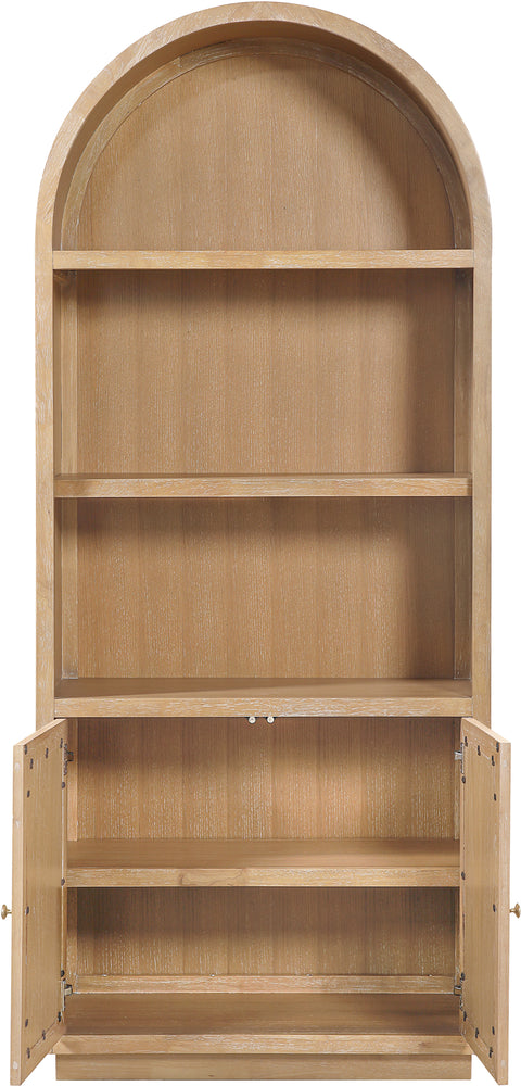 Selene Natural Natural Cane And Solid Wood Bookcase, 1 Piece