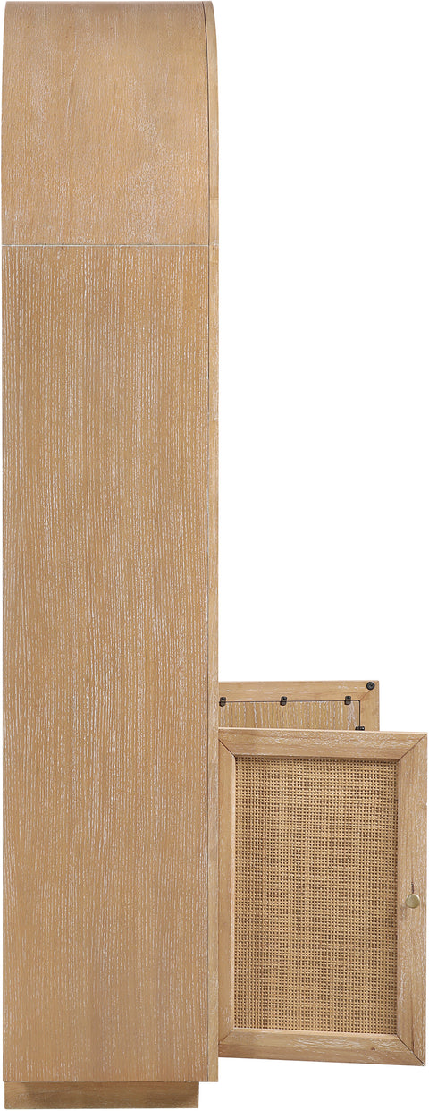 Selene Natural Natural Cane And Solid Wood Bookcase, 1 Piece