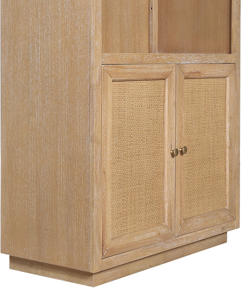 Selene Natural Natural Cane And Solid Wood Bookcase, 1 Piece