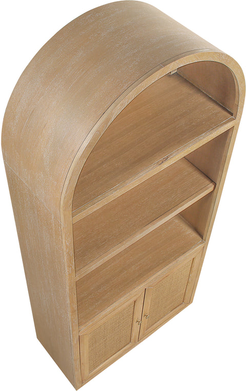 Selene Natural Natural Cane And Solid Wood Bookcase, 1 Piece