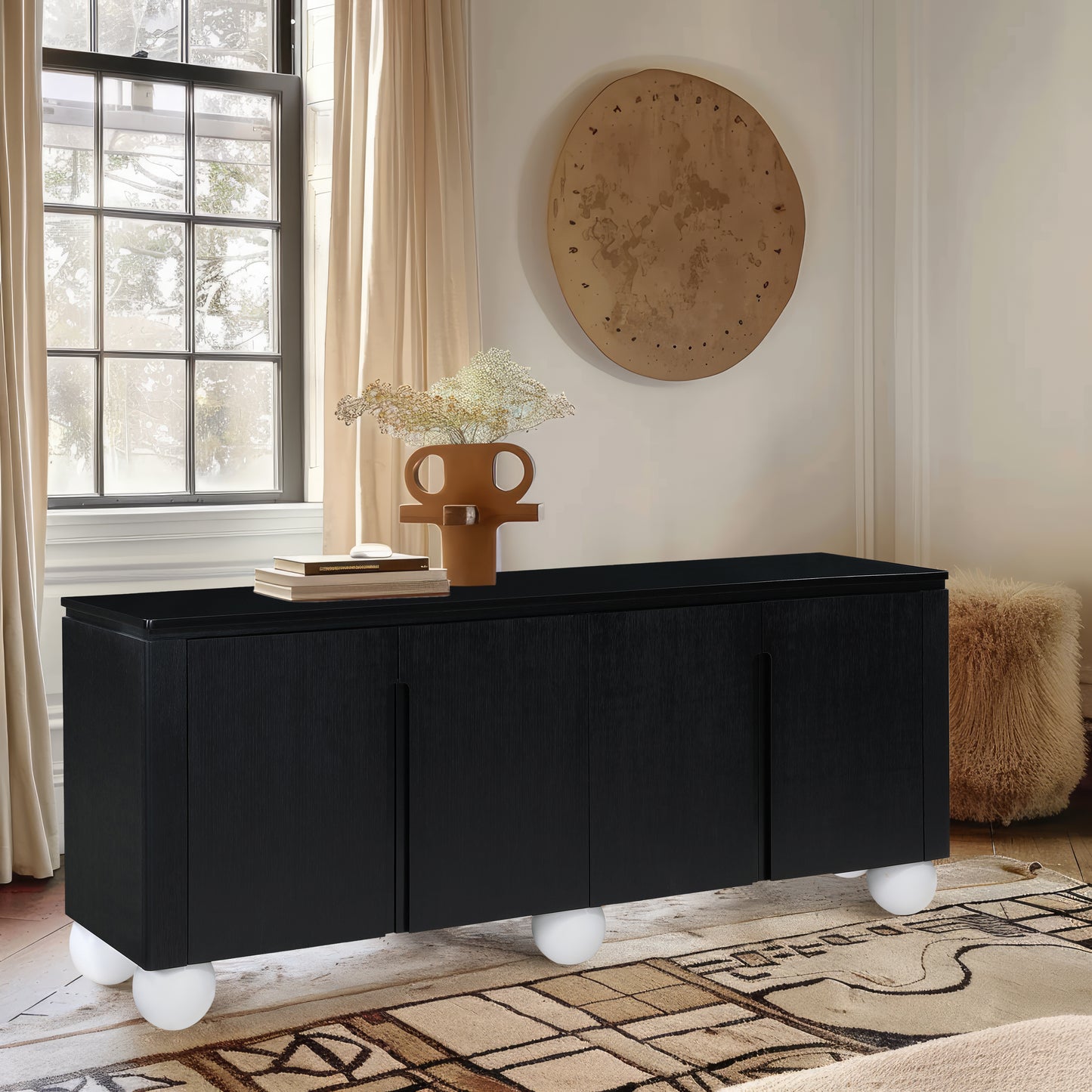 burke black sideboard/buffet