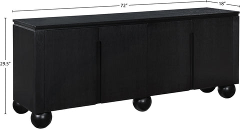 Emory Black Laquer And Oak Veneer Sideboard / Buffet, 1 Piece (Style 2)