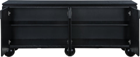 Emory Black Laquer And Oak Veneer Sideboard / Buffet, 1 Piece (Style 2)