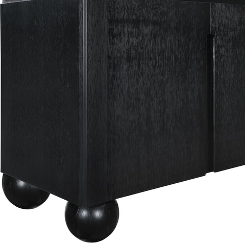 Emory Black Laquer And Oak Veneer Sideboard / Buffet, 1 Piece (Style 2)