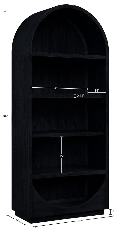 Reese Black Solid Wood Bookcase, 1 Piece