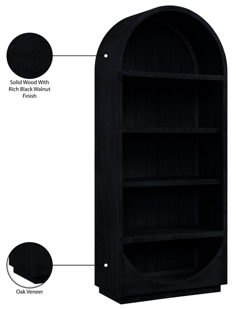 Reese Black Solid Wood Bookcase, 1 Piece