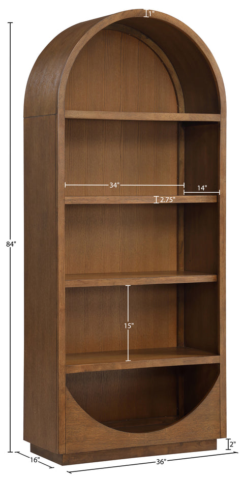 Reese Brown Solid Wood Bookcase, 1 Piece