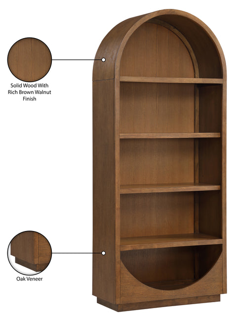 Reese Brown Solid Wood Bookcase, 1 Piece
