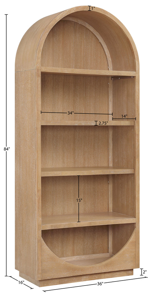 Reese Natural Solid Wood Bookcase, 1 Piece