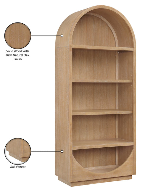Reese Natural Solid Wood Bookcase, 1 Piece