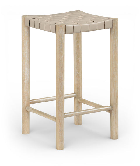 Jolie Beige Vegan Leather Upholstered Counter Stool, 1 Piece
