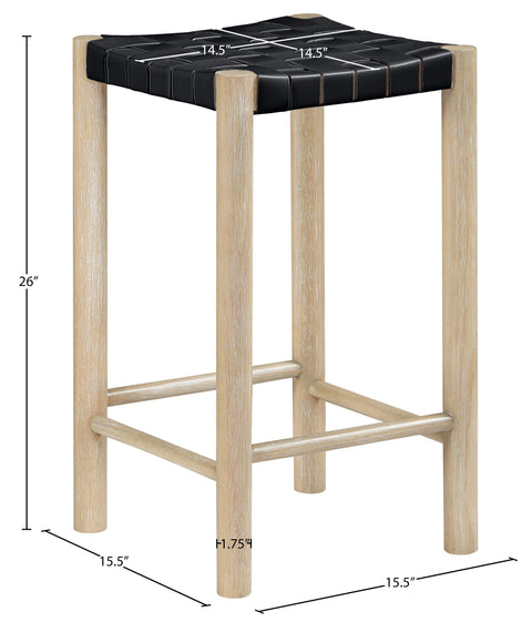 Jolie Black Vegan Leather Upholstered Counter Stool, 1 Piece